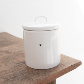 Voorraadpot Heart | Medium | Wit/Zwart | Bastion Collections