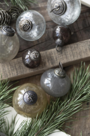 Kerstballen Mini Metal Chips | Grey | Zakje 8 stuks | IB Laursen