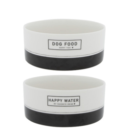 Waterbak Hond | Happy Water | Wit/Zwart | Bastion Collections