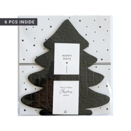 Servethouder Xmas Tree | Set 6 stuks | Zwart | Bastion Collections