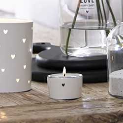 Candleholder | Hartje ♥ Zwart | Wit/Zwart | Bastion Collections