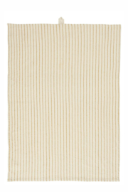 Theedoek Naturel w/Small Mustard Stripes | IB Laursen