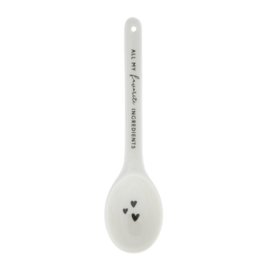 Food Spoon | Hearts | 16 cm | Wit/Zwart | Bastion Collections