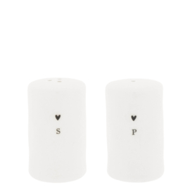 Salt & Peper Set 3 Natural Shape | Wit/Zwart | Bastion Collections