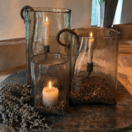 Windlicht Fien Medium | Antiekglas | 29,5 x 21,5 cm | Puur wonen