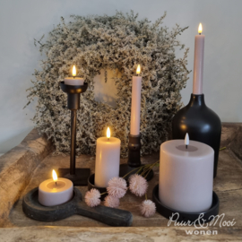 LED Dinner Candle set 2 stuks | Dusty Rose | Ø:2,2 x 15 cm | Deluxe Homeart