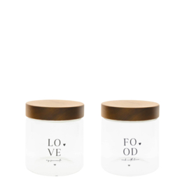 Voorraadpot Houten Deksel | LOVE | Small | Bastion Collections