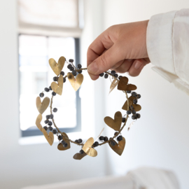 Krans Small Hearts | Ø:10 cm | Brass Antique | Bastion Collections 