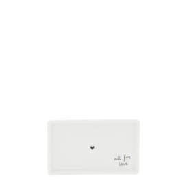 Botervloot Small | Heart | Wit/Zwart | Bastion Collections
