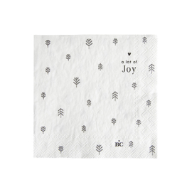 Servetten Tree Joy | Small | 20 stuks | Wit/Zwart | Bastion Collections