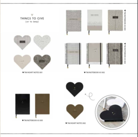 Notitieboekje Hart Leatherlook | Taupe | Happy Notes | Bastion Collections