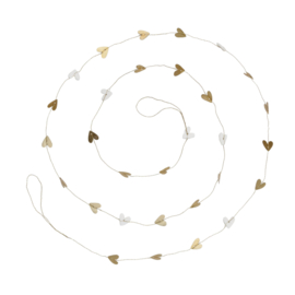 Guirlande White & Golden Hearts | 180 cm | Bastion Collections