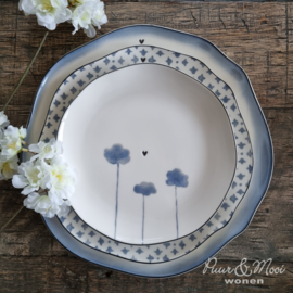Dinner Plate Little Heart ♥ | Iris Blue | 27 cm | Bastion Collections