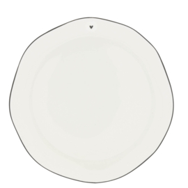 Breakfast Plate | Little Heart | Wit/Zwart | 23 cm | Bastion Collections