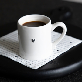 Espresso Mokje | Little Heart | Wit/Zwart | Bastion Collections