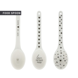 Food Spoon | Dots | 13 cm | Wit/Zwart | Bastion Collections