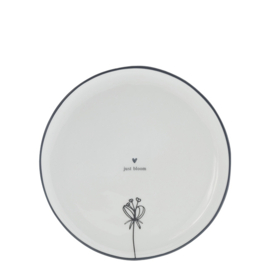Dessert Plate | Just Bloom | Ø:19 cm | Wit/Zwart | Bastion Collections