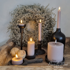 LED Dinner Candle set 2 stuks | Dusty Rose | Ø:2,2 x 15 cm | Deluxe Homeart