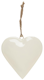 Heart for hanging w/jute string | Off White | IB Laursen