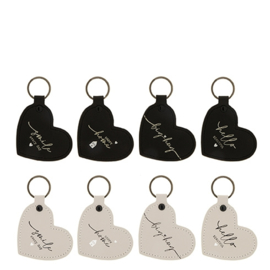 Sleutelhanger Heart | Hello Beautiful | Naturel | Bastion Collections