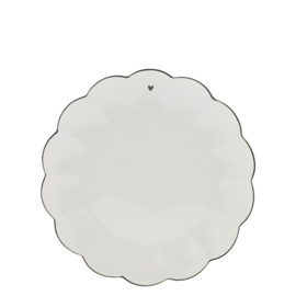 Dessert Plate Ruffle | Ø:19 cm | Wit/Zwart | Bastion Collections
