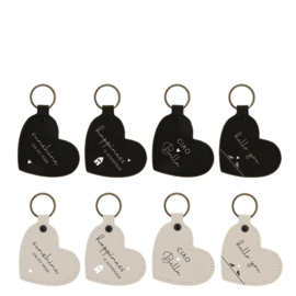 Sleutelhanger Heart | Hello You | Zwart | Bastion Collections