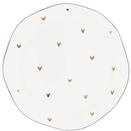 Dinner Plate Little Brown Hearts | Caramel/Brown | 27 cm | Bastion Collections