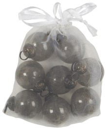 Kerstballen Mini Metal Chips | Grey | Zakje 8 stuks | IB Laursen