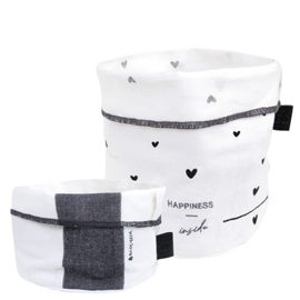 Breadbag With Love met Leren label | Small | Wit/Zwart | Bastion Collections