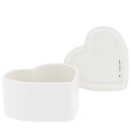 Box Heart | Heart on top | 11,5x5,5 cm | Wit/Zwart | Bastion Collections
