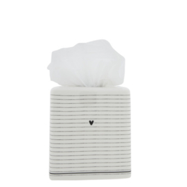 Tissue Box | Small Stripes | Wit/Zwart | Bastion Collections