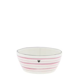 Saus Bowl Stripes | Ø: 9,5 cm | Rose | Bastion Collections
