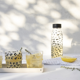 Water Glaasjes Zwart | Set 2 | Love & Leopard | Bastion Collections