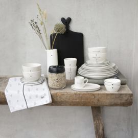 Espresso Plate | Love it | Wit/Zwart | Bastion Collections