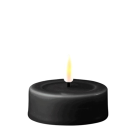 LED Waxinelichtjes Real Flame JUMBO | Zwart | 2 stuks | Ø:6,1 x 5,5 cm | Deluxe Homeart