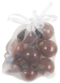 Kerstballen Mini Metal Chips | Faded Rose | Zakje 8 stuks | IB Laursen