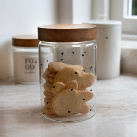 Voorraadpot Houten Deksel | Hearts | Large 1400 ml | Bastion Collections