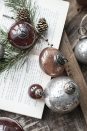 Kerstballen Mini Metal Chips | Coral Almond | Zakje 8 stuks | IB Laursen