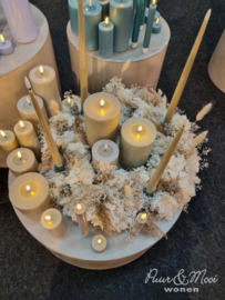 LED Dinner Candle set 2 stuks | Sand | Ø:2,2 x 24 cm | Deluxe Homeart