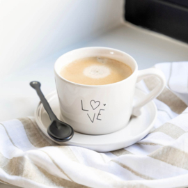 Mok Small | LOVE | Wit/Zwart | Bastion Collections