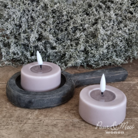 LED Waxinelichtjes Real Flame JUMBO | Dusty Rose | 2 stuks | Ø:6,1 x 5,5 cm | Deluxe Homeart