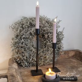 LED Dinner Candle set 2 stuks | Dusty Rose | Ø:2,2 x 15 cm | Deluxe Homeart