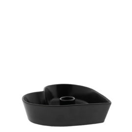 Candleholder Hartvorm | Matt Black | 16 cm | Bastion Collections