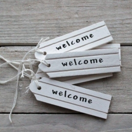 Houten Labeltje "Welcome"