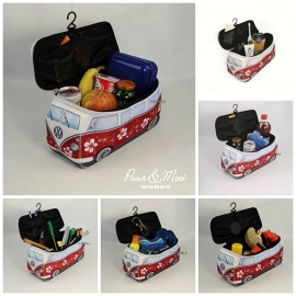 VW Bulli | Koeltas - Toilettas | Neoprene | Zwart/Rood