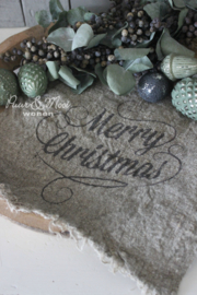 Kerst Shabby Doek | Merry Christmas | 30 x 45 