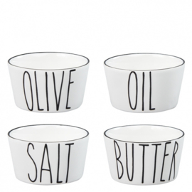 Bowl Mini | Set 4 | Salt, Butter,  Oil & Olive | Bastion Collections