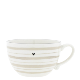 Soepkom Watercolour Stripes | Ø:13 cm | Titane | Bastion Collections