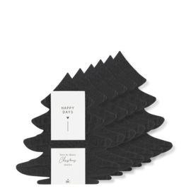 Servethouder Xmas Tree | Set 6 stuks | Zwart | Bastion Collections