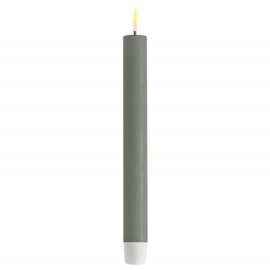 LED Dinner Candle set 2 stuks | Salvie Green | Ø:2,2 x 24 cm | Deluxe Homeart